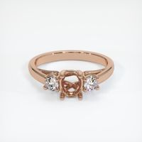 18K Rose Gold Three Stone Ring Setting Image