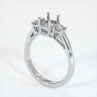 10K White Gold Three Stone Ring Setting Video