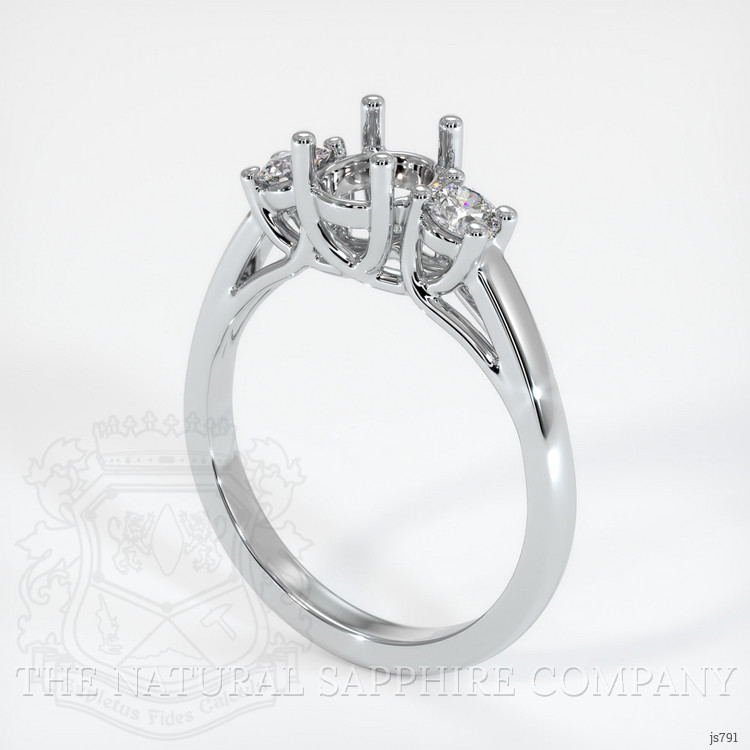 10K White Gold Three Stone Ring Setting