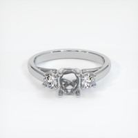 10K White Gold Three Stone Ring Setting Image