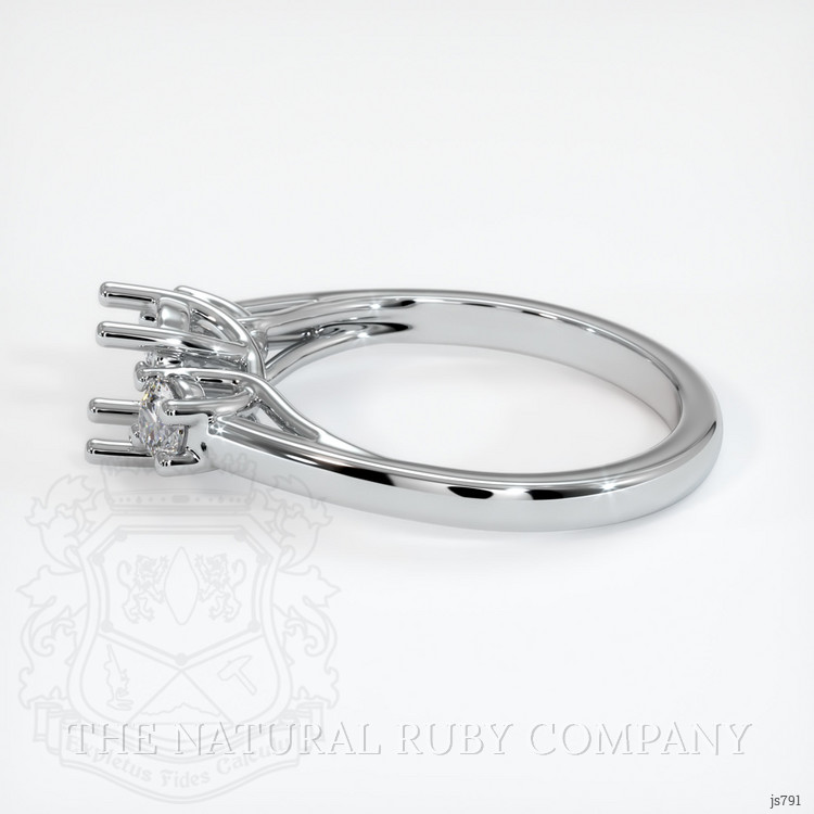 10K White Gold Three Stone Ring Setting