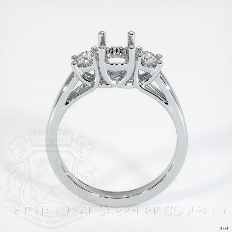 10K White Gold Three Stone Ring Setting