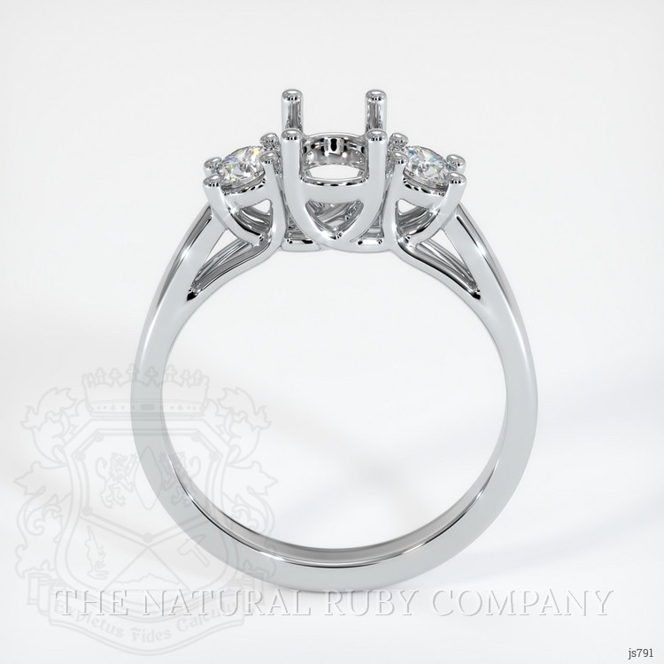 10K White Gold Three Stone Ring Setting