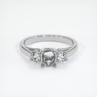 14K White Gold Three Stone Ring Setting Image