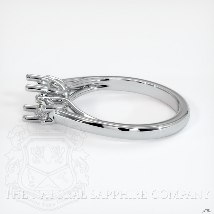 14K White Gold Three Stone Ring Setting