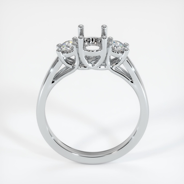 14K White Gold Three Stone Ring Setting