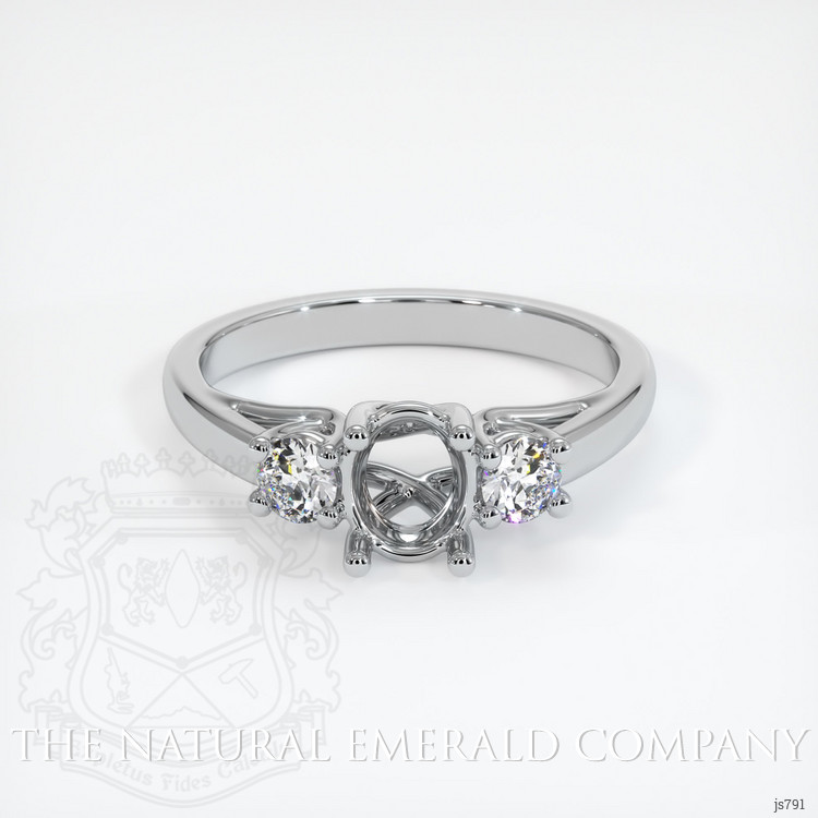 18K White Gold Three Stone Ring Setting