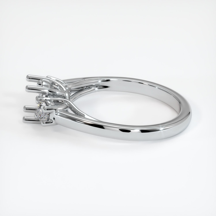 18K White Gold Three Stone Ring Setting