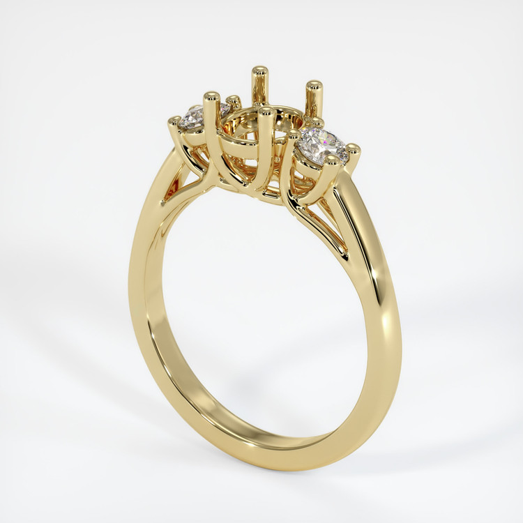 10K Yellow Gold Three Stone Ring Setting