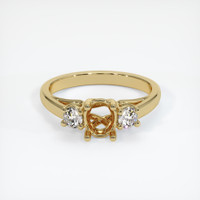 10K Yellow Gold Three Stone Ring Setting Image