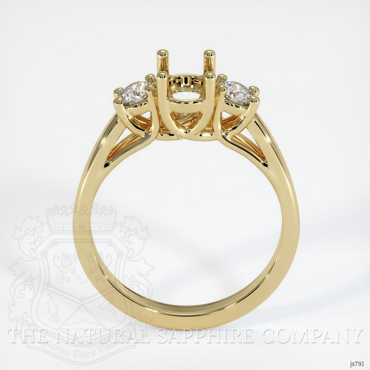 10K Yellow Gold Three Stone Ring Setting