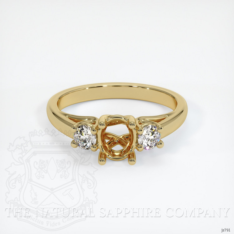 14K Yellow Gold Three Stone Ring Setting