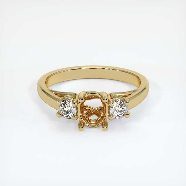 14K Yellow Gold Three Stone Ring Setting