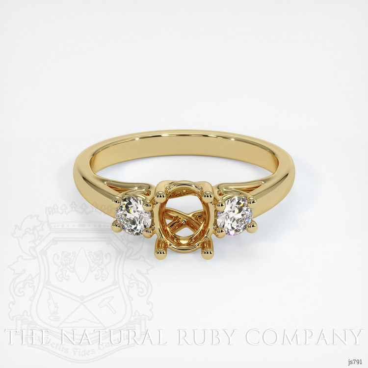 14K Yellow Gold Three Stone Ring Setting