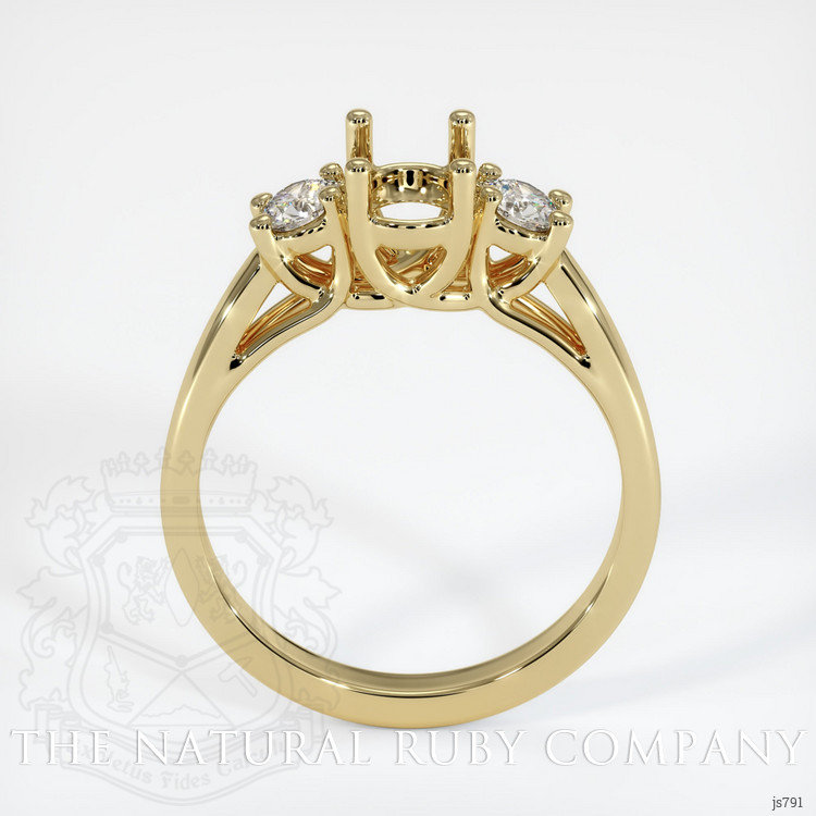 14K Yellow Gold Three Stone Ring Setting