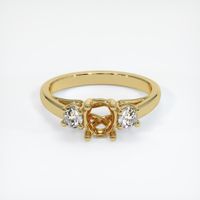 18K Yellow Gold Three Stone Ring Setting Image