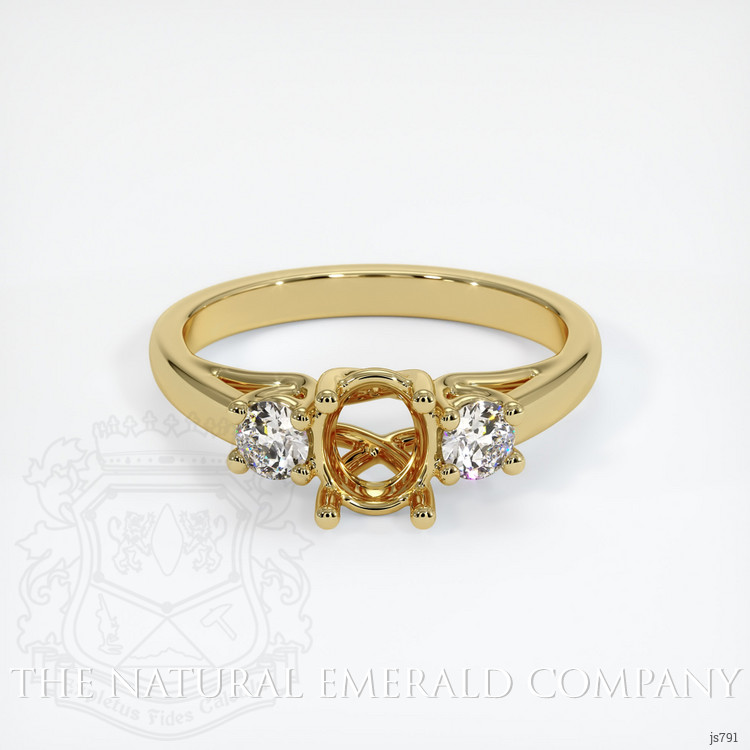 18K Yellow Gold Three Stone Ring Setting