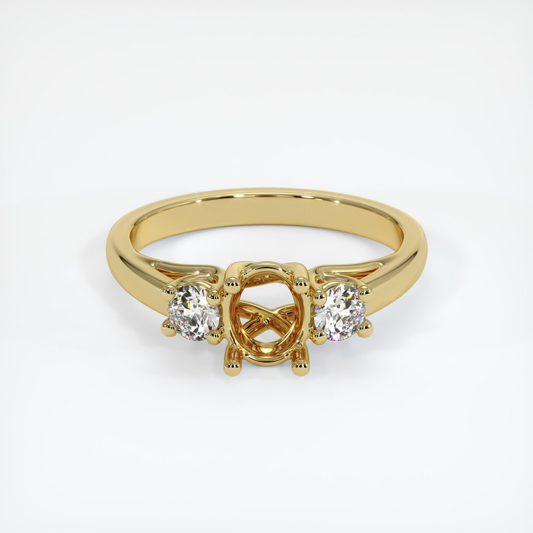 18K Yellow Gold Three Stone Ring Setting