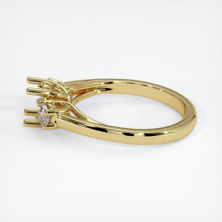 18K Yellow Gold Three Stone Ring Setting