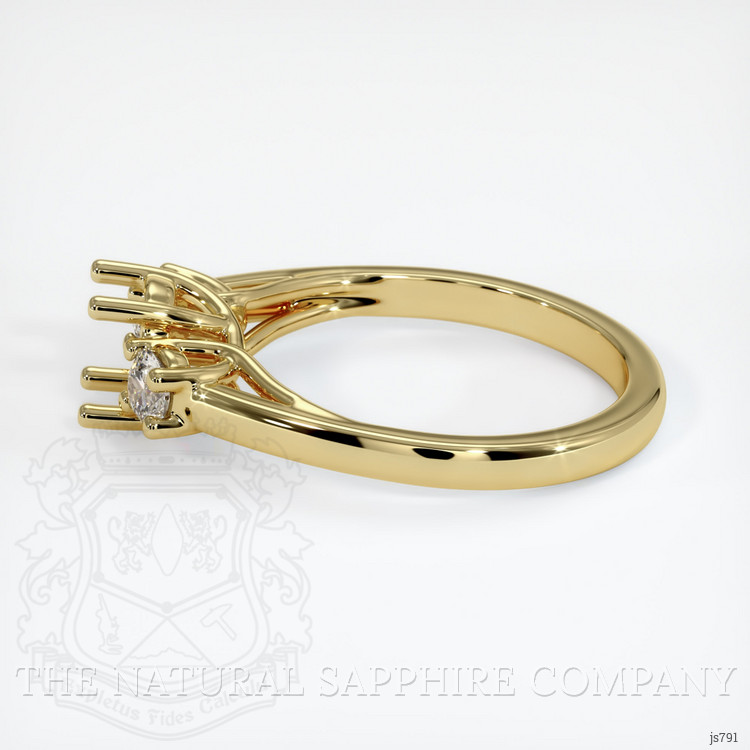 18K Yellow Gold Three Stone Ring Setting