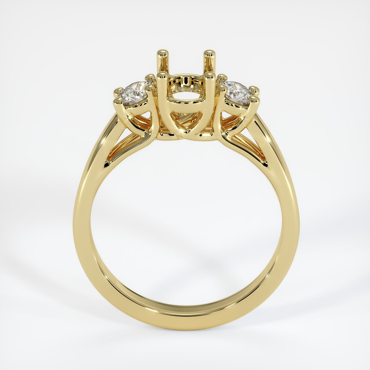 18K Yellow Gold Three Stone Ring Setting
