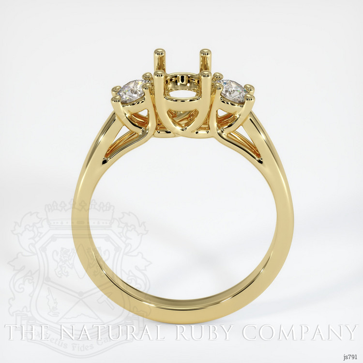 18K Yellow Gold Three Stone Ring Setting