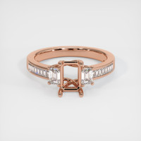 14K Rose Gold Three Stone Ring Setting Image