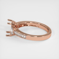 14K Rose Gold Three Stone Ring Setting Image