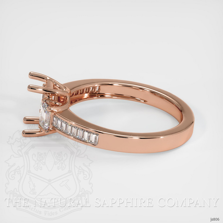 14K Rose Gold Three Stone Ring Setting