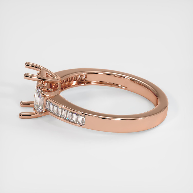 14K Rose Gold Three Stone Ring Setting