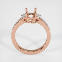 14K Rose Gold Three Stone Ring Setting Image