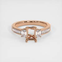 18K Rose Gold Three Stone Ring Setting Image