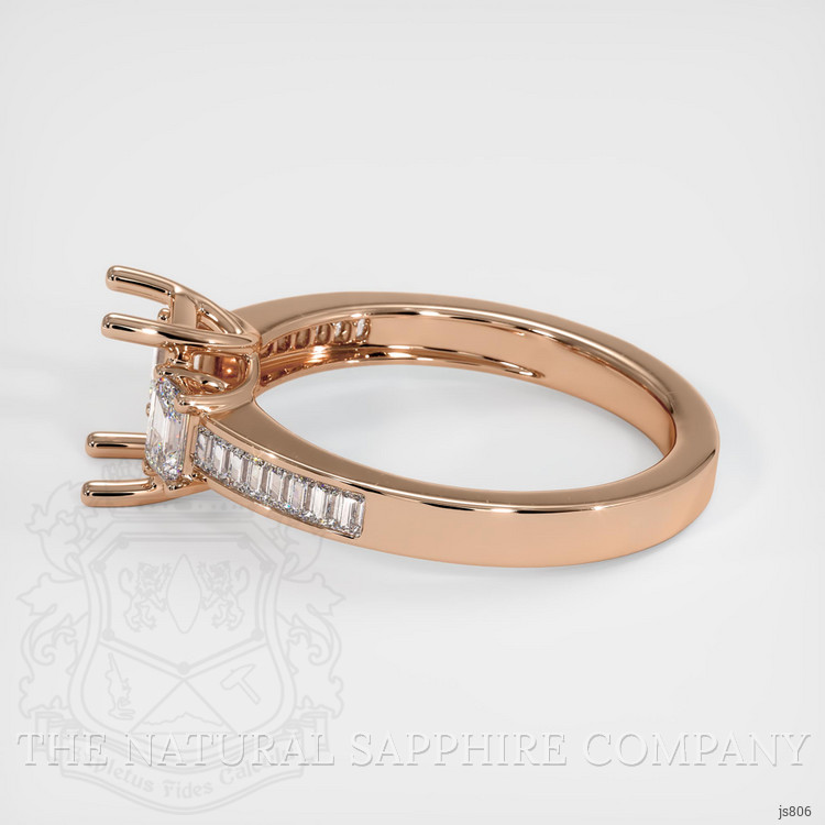 18K Rose Gold Three Stone Ring Setting