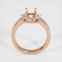 18K Rose Gold Three Stone Ring Setting Image