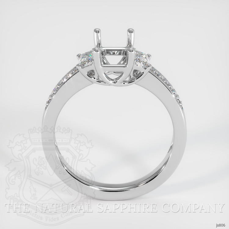10K White Gold Three Stone Ring Setting