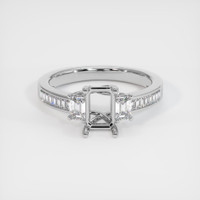 14K White Gold Three Stone Ring Setting Image