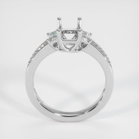 14K White Gold Three Stone Ring Setting Image