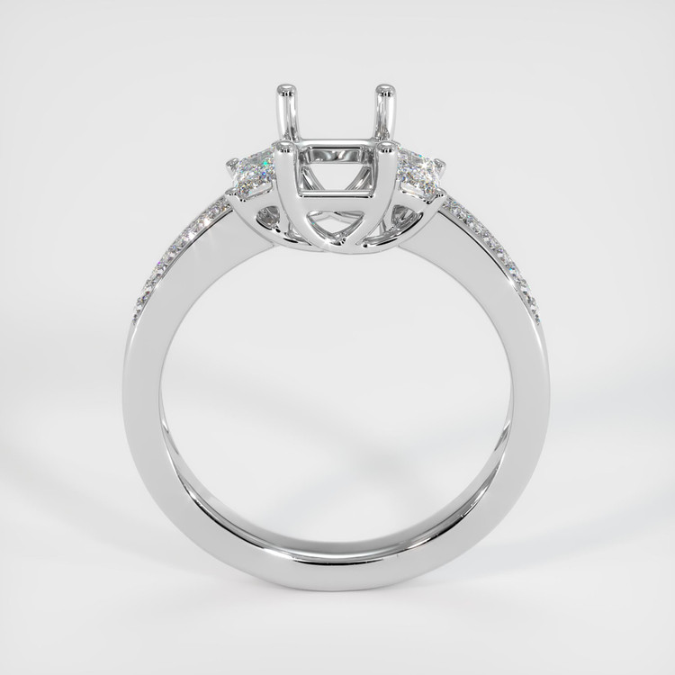 14K White Gold Three Stone Ring Setting