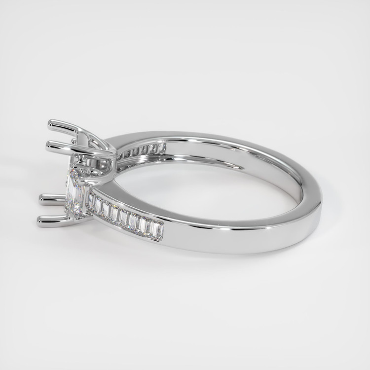 18K White Gold Three Stone Ring Setting