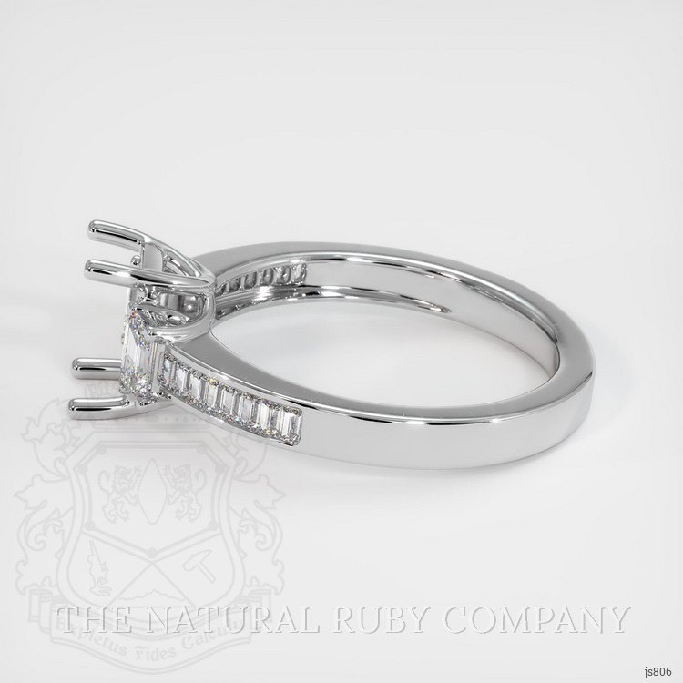 18K White Gold Three Stone Ring Setting