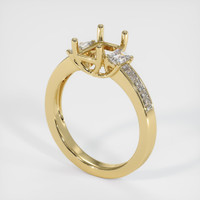 10K Yellow Gold Three Stone Ring Setting Video