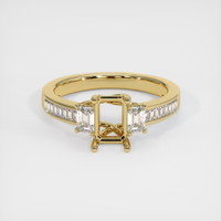10K Yellow Gold Three Stone Ring Setting Image