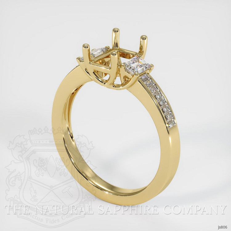 14K Yellow Gold Three Stone Ring Setting