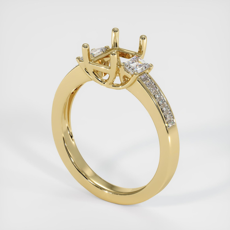 14K Yellow Gold Three Stone Ring Setting