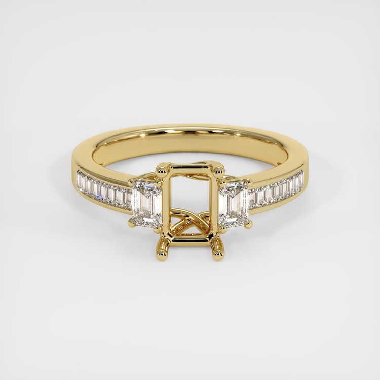 14K Yellow Gold Three Stone Ring Setting