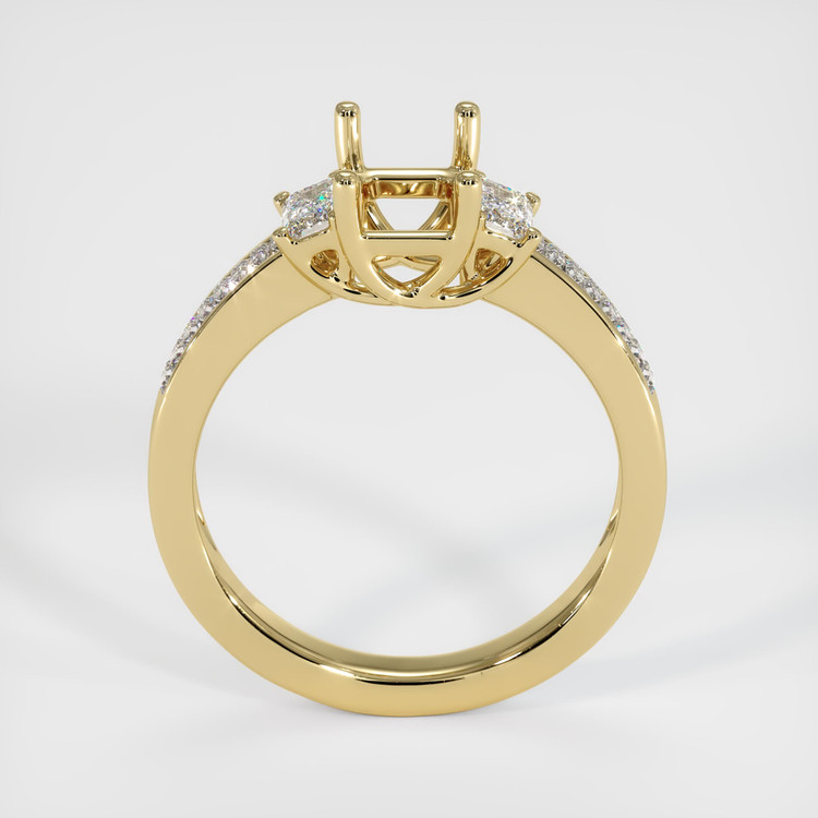 14K Yellow Gold Three Stone Ring Setting