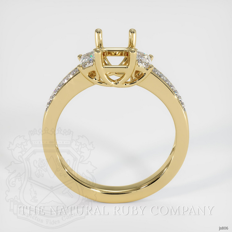 14K Yellow Gold Three Stone Ring Setting