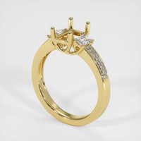 18K Yellow Gold Three Stone Ring Setting Video