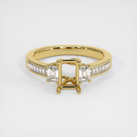 18K Yellow Gold Three Stone Ring Setting Image