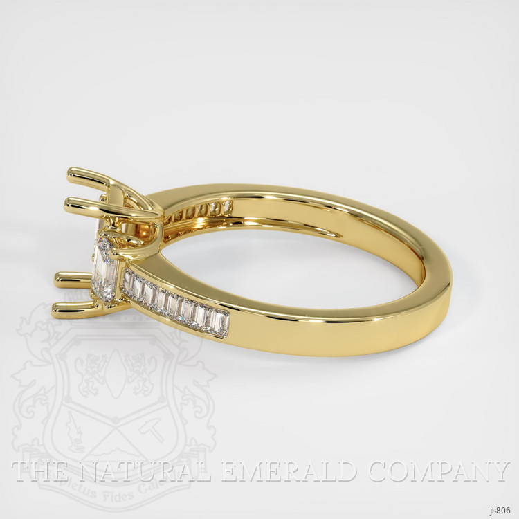 18K Yellow Gold Three Stone Ring Setting